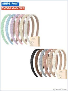 6 Pack Knitted Thin Headbands Women Non-Slip Elastic Hair Accessories